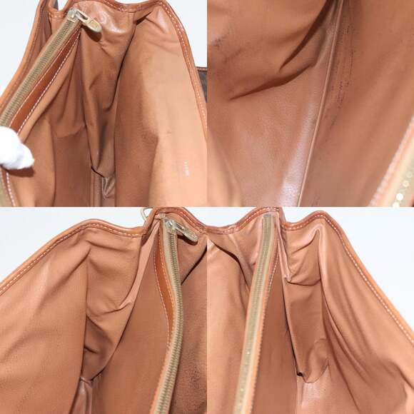 CELINE Macadam Canvas Hand Bag Pvc Leather Brown Gold - Picture 12 of 13